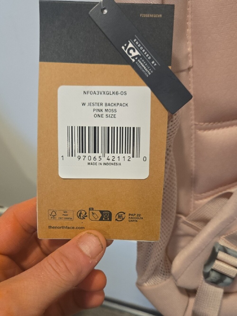 The North Face Jester Backpack in Pink Moss NWT - Picture 3 of 3